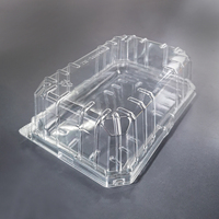 Conteneur rectangulaire jetable en plastique PET transparent de qualité alimentaire pour salades, sandwichs, fruits, légumes, desserts et pâtisseries épaissies