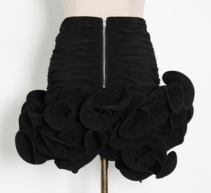 आला डिजाइन की भावना प्राकृतिक कमर जिपर हिप रूफल्ड ट्यूटू स्कर्ट लटेड गर्मी मिडी मीठे चिफॉन सादे रंग महिलाओं के लिए - Product Image 2