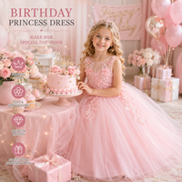 Robe de demoiselle d'honneur pour filles, robe de princesse pour fête de mariage, en dentelle et tulle, pour occasions formelles