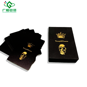 Individuell bedruckte Kartenspiele mit Logo, Pokerkarten mit Goldfolienprägung, Spielkarten aus Schwarzkern-Papier mit Leinen-Effekt - Product Image 5