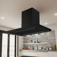Hotte de cuisine électrique 900 mm en acier inoxydable, à évacuation ou à recirculation, avec filtre en aluminium, contrôlée par application, pour hôtels et foyers
