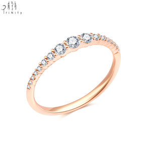 Anillo de Diseño Exclusivo, Joyería Fina, Oro Rosa Sólido de 18K, Anillo de Diamantes Naturales Reales, Conjunto de Joyería, Anillo Apilable para Mujer - Product Image 5