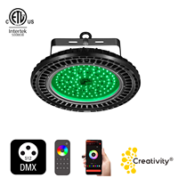 Lumière UFO haute puissance certifiée ETL UL CE 200W IP65 sans fil DMX Éclairage industriel AC100-277V Lampe à haut rendement pour les églises