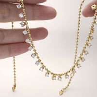 Collier chaîne de perles étoilées en diamant pour femme, style coréen, polyvalent, pour mariage, vente en gros, idéal pour le dropshipping