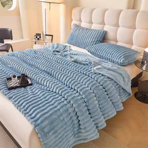 New Home Phòng Ngủ Khách Sạn Với Đơn Giản Đơn Sắc Thỏ Len Chăn Ngắn Lông Cừu Flannel Chăn Ấm Áp Mềm Mại Thoải Mái Chăn - Product Image 2