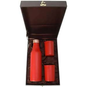 Botella de agua de cobre de calidad superior fuerte con juego de vidrio con acabado perfecto para transporte de oficina regular para exportación a granel - Product Image 3