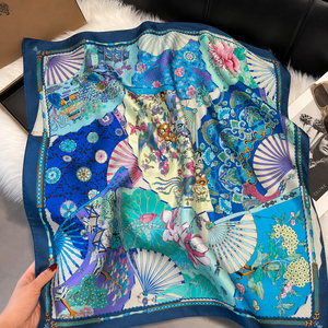 Lucky Fabric Custom 14momme <strong>Silk</strong> Square 65*65cm <strong>Scarf</strong> Jacquard Woven Digital Print <strong>Silk</strong> Luxury <strong>Scarf</strong> <strong>Women</strong> OEM Manufacturer - Product Image 1