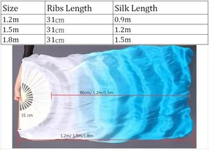 Abanico <span class=keywords><strong>de</strong></span> Danza <span class=keywords><strong>de</strong></span> Seda Suave Hecho a Mano, Velo <span class=keywords><strong>de</strong></span> 1.2m/1.5m/1.8m para Espectáculos, 16 Varillas, Bambú <span class=keywords><strong>de</strong></span> Primera Calidad, Disfraz <span class=keywords><strong>de</strong></span> Danza del Vientre - Product Image 3