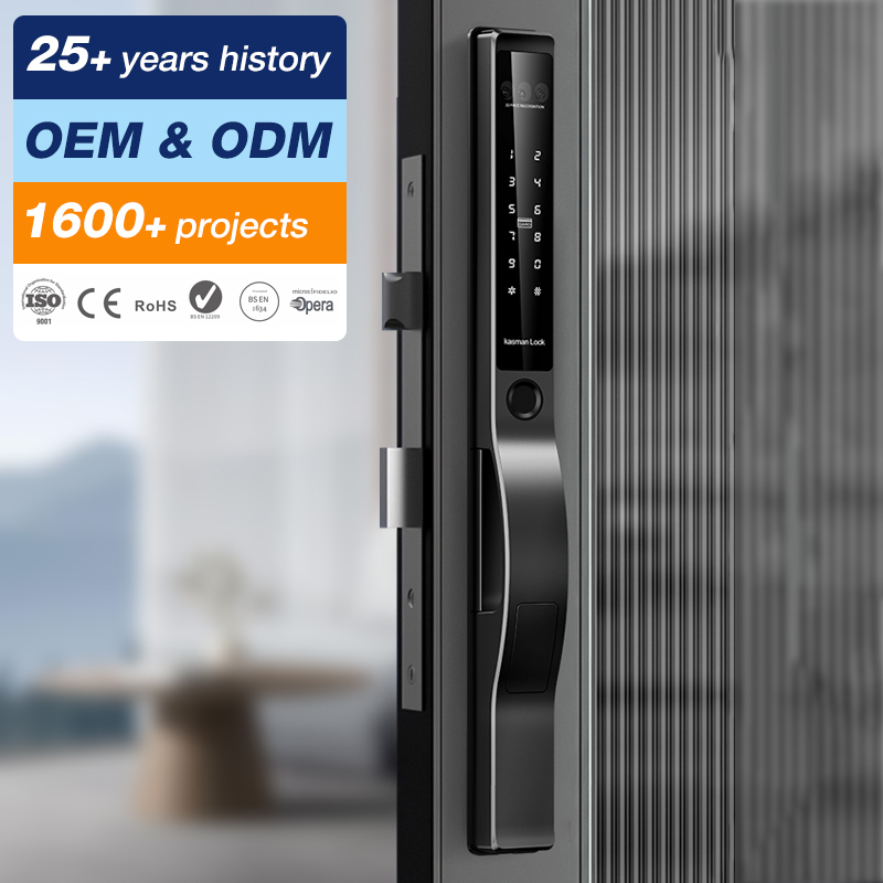 Smart Intelligent Tuya Electronic Door Lock Wifi With 3d Face Recognition Finger Print Digital Password Ic Card Key App