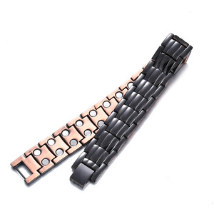 Pulsera de Cobre para Hombre, Estilo Europeo Americano, con Diseño de Cobre Rojo Antiguo, Tres Hileras de Imanes, Ideal para Regalo - Product Image 5