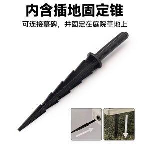 Decoración de escena al aire libre, adorno de patio aterrador, accesorio de Halloween, espuma, Cuervo, Cruz, lápida, inserción en el suelo, casa embrujada - Product Image 2