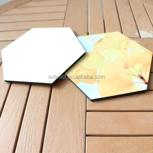 Aangepaste Home Decoratie Blanks Hout Kunst Panelen Gloss Mdf Foto Plaque Hexagon Sublimatie Lege Muur Decor