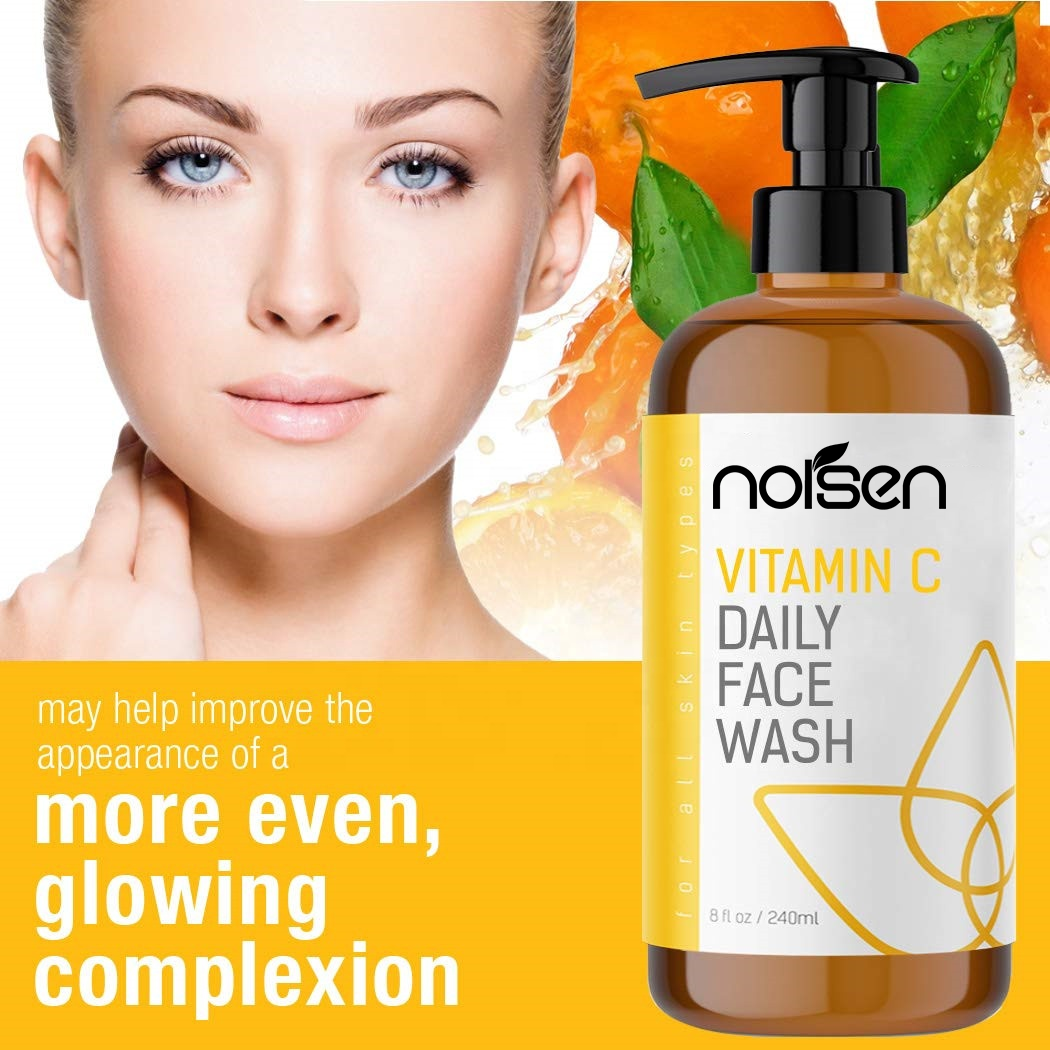 Hot Selling Natural Skin Care Facial Whitening Face Wash Vitamin C Cleanser