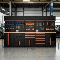 Gabinete de Herramientas de Acero Modular Integrado de Alta Resistencia, Adecuado para Soluciones de Almacenamiento, Banco de Trabajo Metálico Profesional para Taller Automotriz