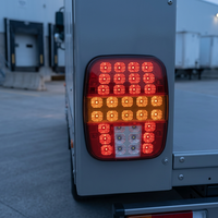Feu arrière carré LED 12V bicolore rouge, nouveau, 5000 lumens, pour remorque et camion, destiné à la fabrication