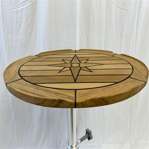 ท็อปโต๊ะไม้สักทรงรีลายดาว ขนาด 440x580 มม. ขายดี สำหรับลานบ้าน เรือยอชท์ รถบ้าน และอุปกรณ์เสริม - Product Image 4