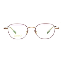 Montura Óptica Redonda de Titanio Puro, Multicolor, Portátil, para Uso Diario, para Lentes Graduadas