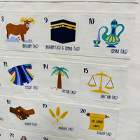 Calendrier du Ramadan personnalisé en toile avec nom personnalisé, calendrier de l'Avent du Ramadan vierge personnalisé pour enfants, 30 jours