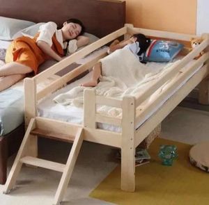 Massief houten peuterbed met comfortabele veiligheidsranden voor kinderkamer, woonkamer, school, hotel, appartement, badkamer - Product Image 4