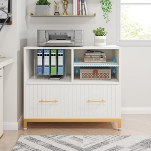 Meuble de classement moderne en bois avec 1 tiroir, pieds réglables, étagère amovible, anti-basculement pour formats Lettre/Légal/A4 - Product Image 3
