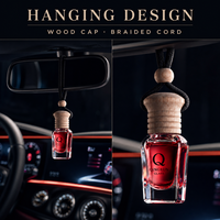 Diffuseur d'air pour voiture en verre transparent avec bouchon en bois et cordon tressé, flacon de parfum automobile