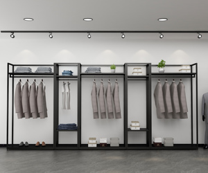 Modern Simple Industrial Metal Clothes Garment Racks Pipe Double Hanging Rods Black Clothing Rack Boutique Display - Product Image 5