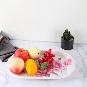Ensemble de plateau de service avec poignée en <span class=keywords><strong>bambou</strong></span> japonais imprimé personnalisé avec motif de <span class=keywords><strong>fleur</strong></span> verte pour présentation des aliments café thé repas déjeuner pâtisserie - Product Image 4