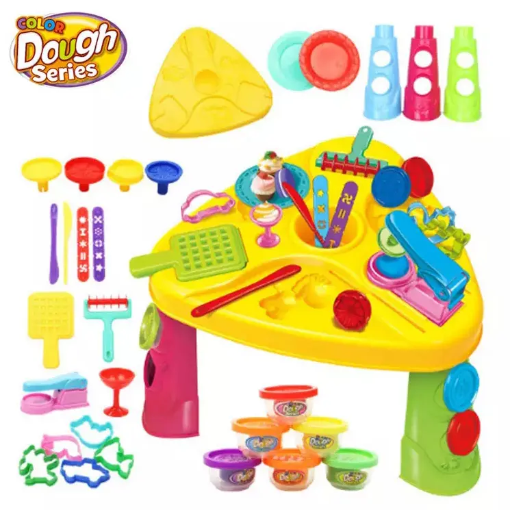 Neuheit Geschenk Kreative Diy Küche Lebensmittel Modellierung Ton Spielzeug Set Interaktive pädagogische Tisch farbe Teig Spiel für Kinder