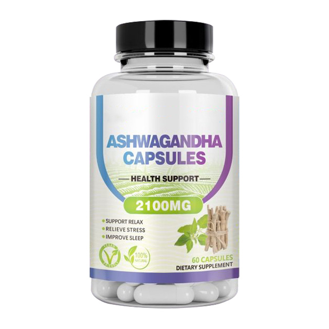 Custom Supplement Manufacturer Factory Customized Ashwagandha Capsules Improves Sleep Quality for Adults Wholesale Vitamins