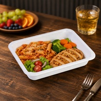 CPET recyclé ovable 2 compartiments scellant emballage alimentaire jetable compagnie aérienne conteneur CPET avec film anti-buée