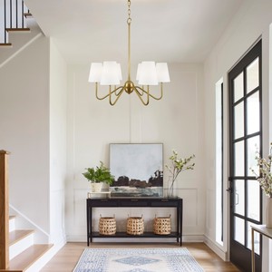 Modern Chandelier Copper Fabric Shade Luxury Decorative <b>Indoor</b> <b>Lighting</b> for Dining Room Living Room Hotel Villa Interior Style - Product Image 3