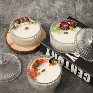 Velas Aromáticas Decorativas con Flores y Frutas Secas, con Campana de Vidrio, Cera de Soya Premium, Fragancia Duradera para Bodas - Product Image 5