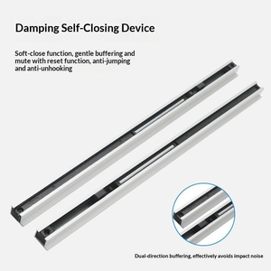 Kledingkast Badkamer Verdikking Aluminium Soft Close Stille Hangende Katrol Onzichtbare Rail Magische Verborgen Schuifdeurbeslag - Product Image 4