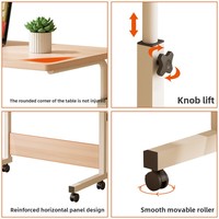 Vente en gros bureau d'ordinateur portable en bois simple table de chevet moderne pliable et réglable bureau de lit paresseux minimaliste pour la maison ou l'école