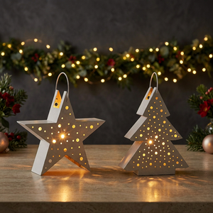 Wholesale Latest Star and Tree Shape Tea Light Candle Holders for Tabletop and Hanging Christmas Decoration - Product Image 2