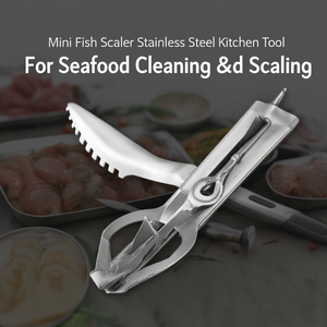 Mini raschiatore per pesci in acciaio inossidabile, utensile da cucina per la pulizia e la squamatura di frutti di mare - Product Image 3