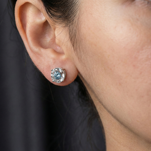 ต่างหูเพชรแพลตตินั่มหรูหรา รับรองโดย IGI ทรงโรสคัต ความใสสูง ระยิบระยับ สวยงาม เหมาะสำหรับใส่ทุกวัน งานเลี้ยง หรือเป็นของขวัญ - Product Image 6