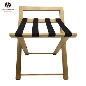 Porte-bagages en bois de hêtre massif personnalisé de haute qualité Porte-bagages 5 étoiles pour chambre d'hôtel Porte-bagages en vrac Étagères - Product Image 2