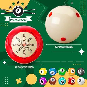Bille de billard d'entraînement Gemscream, taille réglementaire 2-1/4 pouces, avec points pour la pratique - Product Image 2