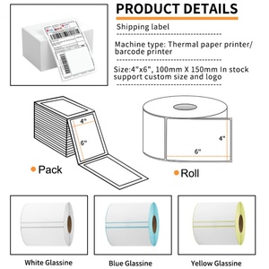 Etiqueta Térmica Directa Personalizada de 58x60, 58x40, 4'' x 6'', Etiqueta Autoadhesiva de Papel en Blanco o Impresa, Etiqueta Blanca para Código de Barras y Báscula - Product Image 6