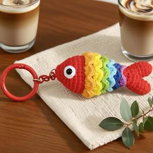 DIY pez arcoíris hecho <span class=keywords><strong>a</strong></span> mano <span class=keywords><strong>Amigurumi</strong></span> pez relleno tejer <span class=keywords><strong>muñeca</strong></span> para peces tejer bolsa decoración para esperar regalo de mamá - Product Image 5
