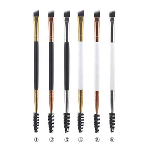 Brochas cosméticas de maquillaje, bajo pedido mínimo, brocha de maquillaje de doble extremo, brocha de <span class=keywords><strong>cejas</strong></span> de pestañas de etiqueta privada - Product Image 2