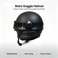 Nouveau Casque de Moto Urbain Style Vintage Plage et Vacances en Plastique ABS avec Cadre Chromé, Col en Cuir et Boucle à Libération Rapide