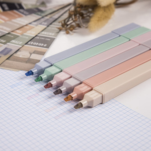 Rotulador Resaltador Cuadrado de Color Pastel con Punta de Cincel Suave, Secado Rápido, Fácil de Sostener para Diario, Planificador Bíblico - Product Image 2