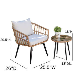 Silla de Jardín Estilo Americano para Patio con Cuerda, Sillas de Jardín Modernas de Aluminio para Exterior, Muebles de Exterior Mesa y Sillas de Comedor - Product Image 6