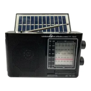 Ktf-1645 inalámbrico portátil AM FM SW 8 banda Solar al Aire Libre Radio Bt altavoz con linterna Multi-función Mp3 TF USB reproductor de música