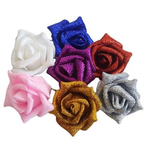 PE artificiale Glitter rosa Fiore <span class=keywords><strong>Testa</strong></span> in Rosa Per Diy Corona di Fiori Bouquet di Fiori - Product Image 1