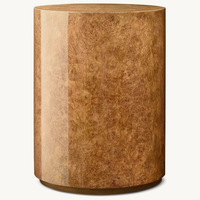 Mesa de Centro de Madera Sólida OEM, Juego de Sala de Estar Moderno y Lujoso, Mesa Auxiliar Bardott Hecha a Mano con Base de Madera Rizada, Duradera y Ecológica