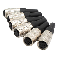 Connecteur circulaire M16 étanche IP66, 3 broches, 4 broches, 5 broches, prise mâle, prise femelle, contacts en cuivre pour capteur et câble d'alimentation