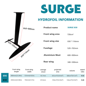 Axis Surge 830 Mât en aluminium et carbone pour Wingfoil, Efoil, Planche de surf, Kayak de pêche, compatible Foil Pump, <span class=keywords><strong>Kitesurf</strong></span>, Hydrofoil - Product Image 2